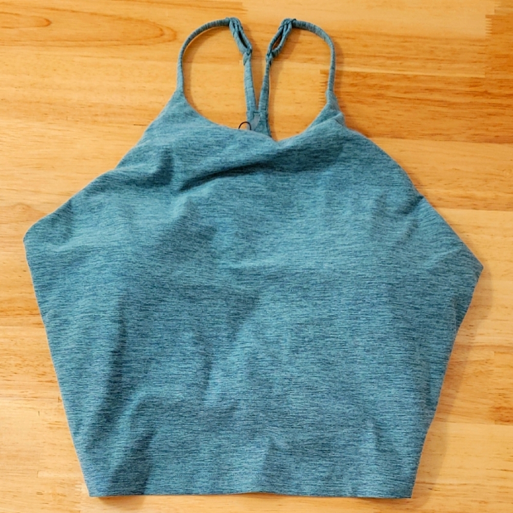 CALIA by Carrie Underwood Cross Back Lustralux Crop Puya Green  Heather XL